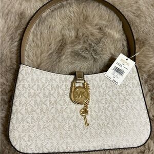 Michael Kors Cream and Gold Shoulder Bag